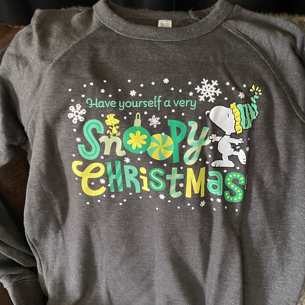 Snoopy Christmas Graphic Sweatshirt - Gray
